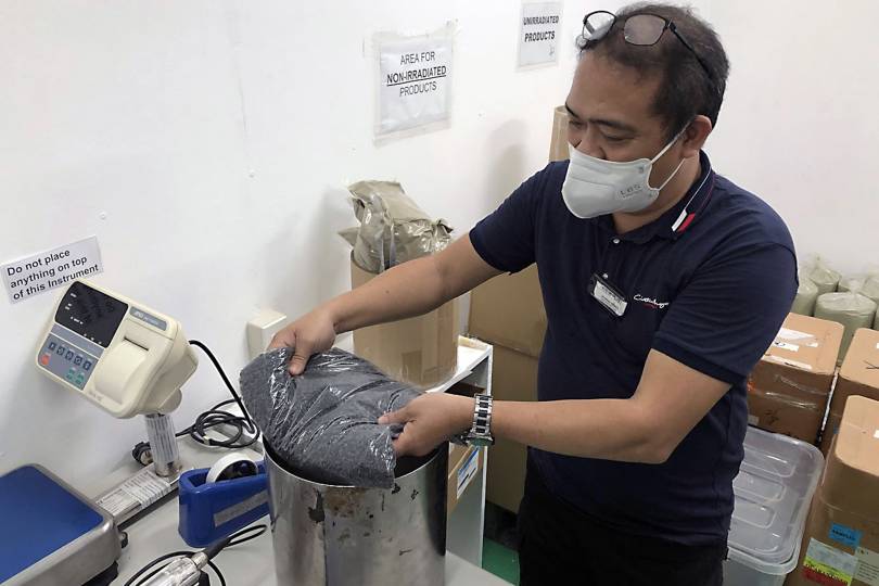 Pellets en contenedor