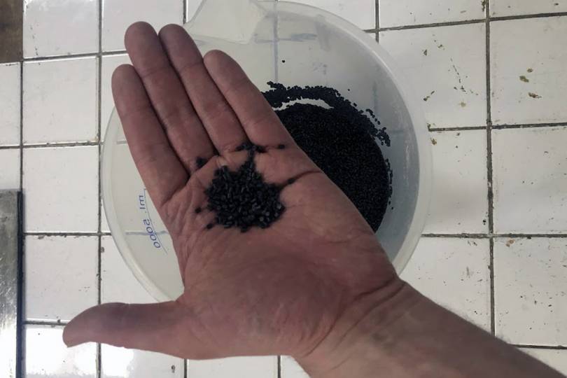 Plástico en irradiador